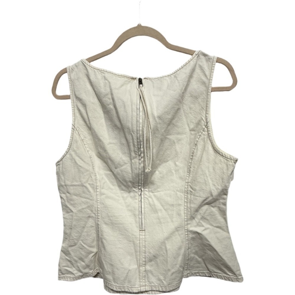 Madewell Denim Corset Tank Top Womens Size 14 Ivory Ecru Zip Back Style NZ030 - Picture 7 of 10